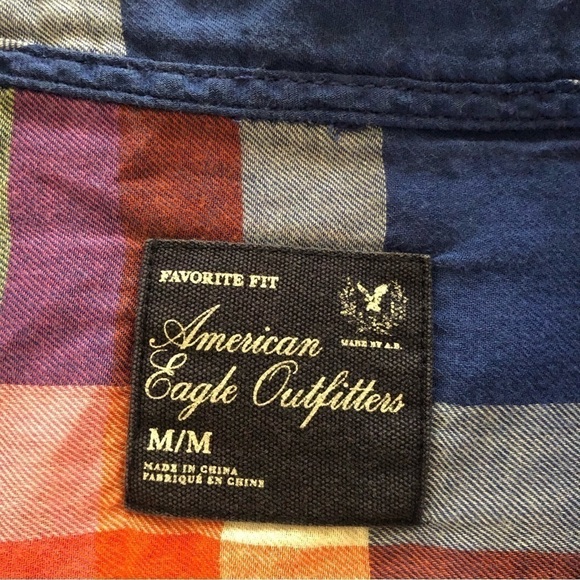 American Eagle. Button down Shirt. Plaid. Medium - Picture 11 of 12